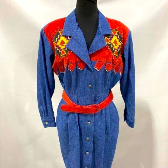 Vintage Western Dress size Small by Adam and Douglas - Picture 1 of 2